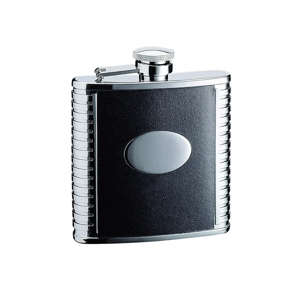 Savoir Flask Leather Silver 5oz (1205YGB-1)