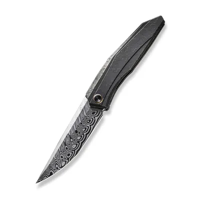 WE Knife Co Limited Edition Cybernetic Damasteel Etched Black Titanium (WE22033-DS1)