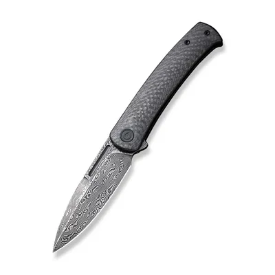 CIVIVI Caetus Twill Carbon Fiber Black Damascus Clad (C21025C-DS1)