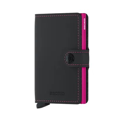 Secrid Miniwallet Matte Black Fuchsia (MM-Black & Fuchsia)