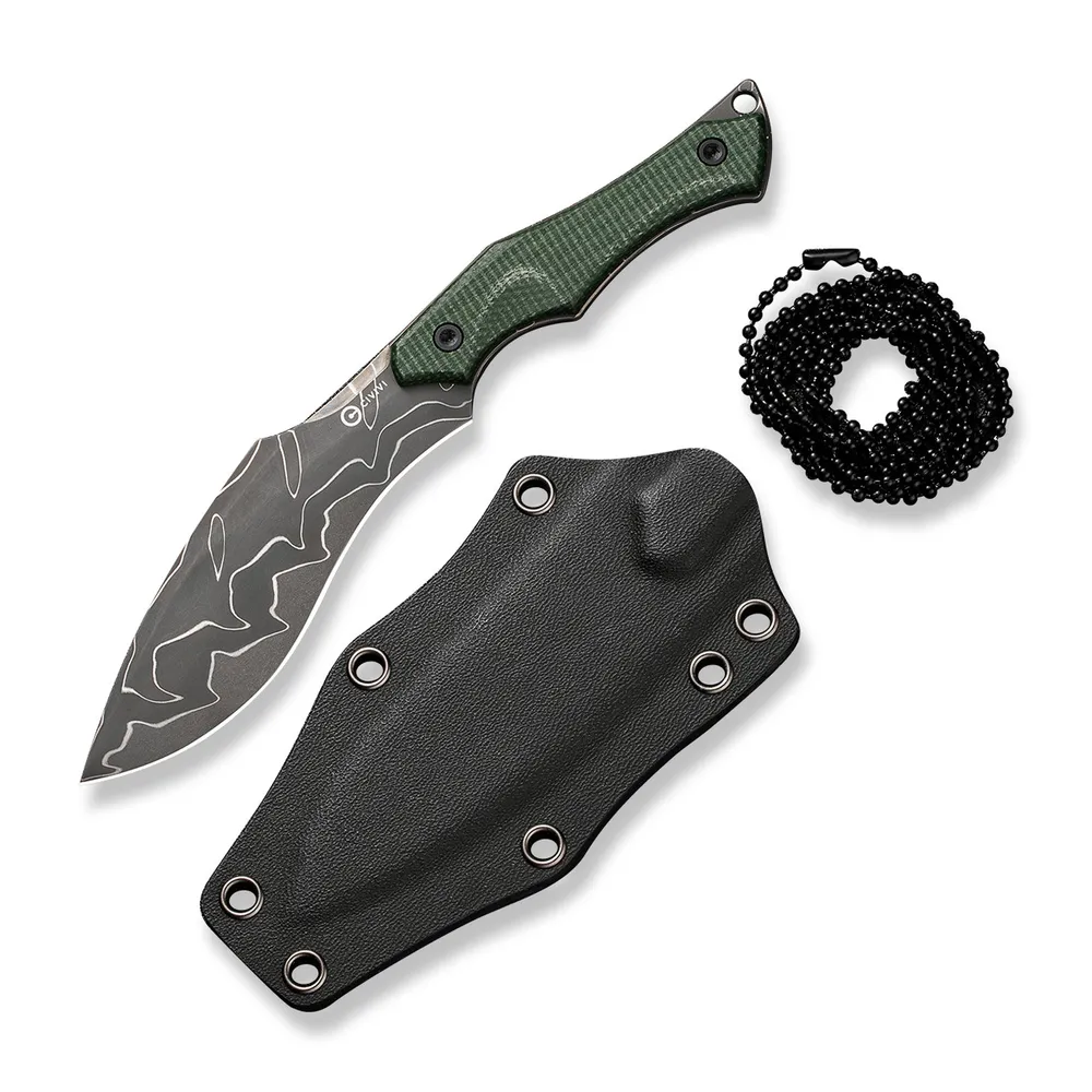 CIVIVI Vaquita II Damascus Clad Micarta Green (C047C-DS2)