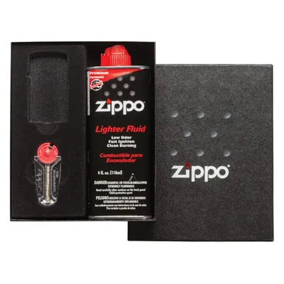 Zippo Slim Gift Kit With Lighter Fluid & Flint Dispenser (50S)