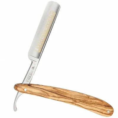 DOVO Straight Razor Stainless Steel 5/8" Full Hollow Ground - Olive Wood (13581027;415875)