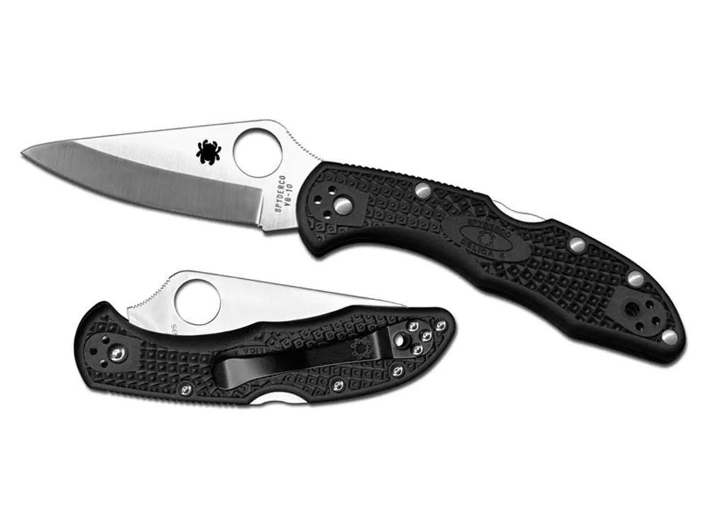 Spyderco Delica 4 - Plain Edge - Black FRN (C11PBK)