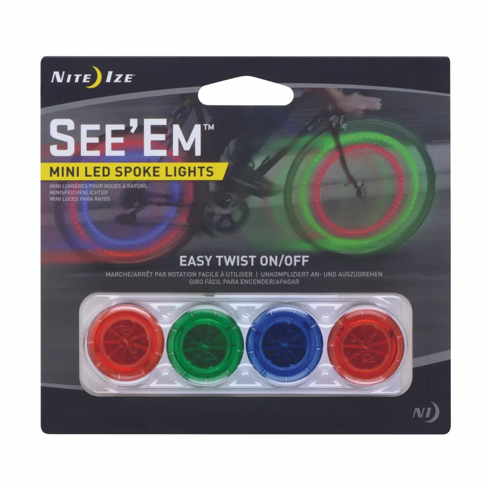 Nite Ize See'Em LED Spoke Lights - 4pk (NSE-A1-4R3)