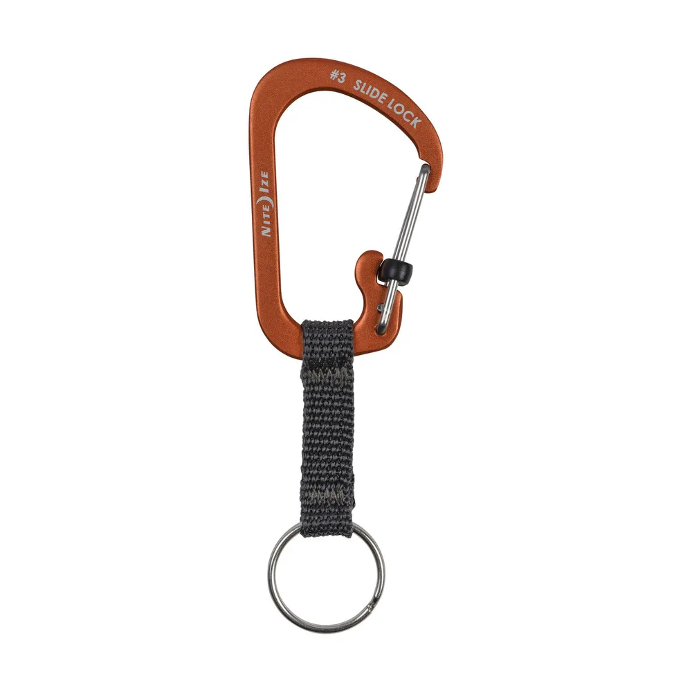 Nite Ize SlideLock Key Ring Aluminum - Orange (CSLAW3-19-R6)