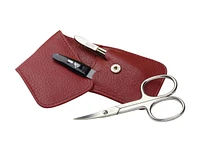 Erbe Soft Case 3pc Manicure Set Carbon Nickel Plated Red (9014)