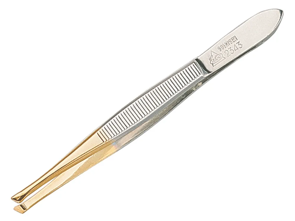 Erbe Gold Plated Slanted Tweezers (92343)