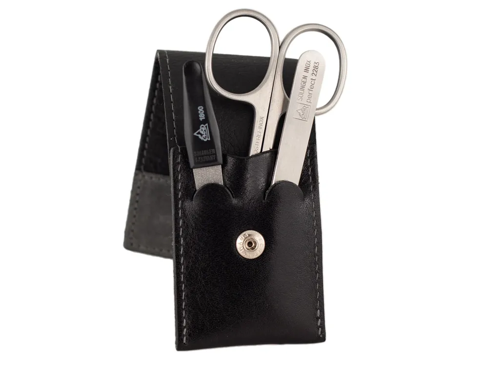 Erbe 3pc Pocket Manicure Set Black (9108)