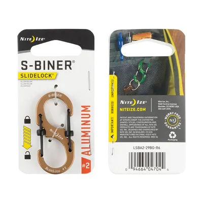 Nite Ize S-Biner SlideLock Aluminum #3 Coyote (LSBA3-29BG-R6)