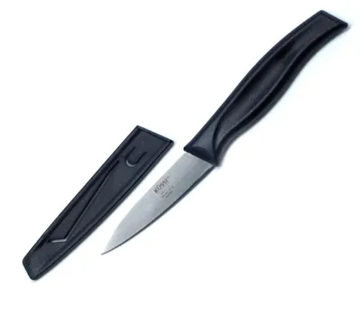 Kussi 3" Paring Knife with Sheath Black (8000BK)