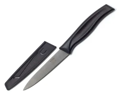 Kussi 4" Paring Knife with Sheath Black (8100BK)