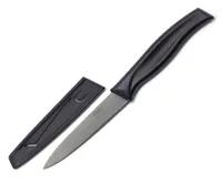 Kussi 4" Paring Knife with Sheath Black (8100BK)