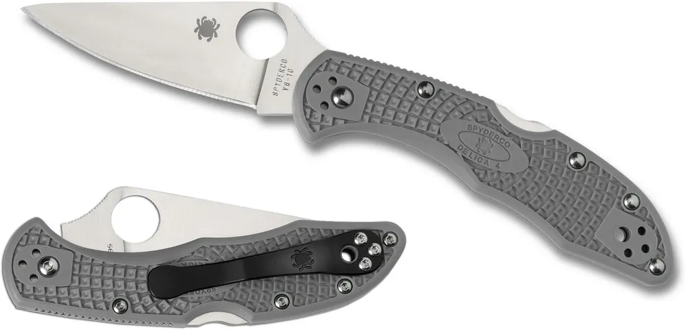 Spyderco Delica 4 Grey FRN Plain Edge (C11FPGY)