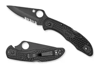 Spyderco Delica 4 Black FRN Black Combination Edge (C11PSBBK)