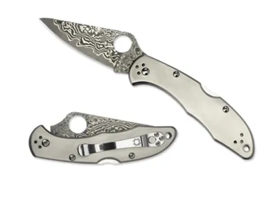 Spyderco Delica 4 Titanium Damascus (C11TIPD)