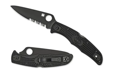 Spyderco Endura 4 Black FRN Black Combination Blade (C10PSBBK)