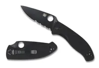 Spyderco Tenacious Black G10 Black Blade Combination Edge (C122GBBKPS)