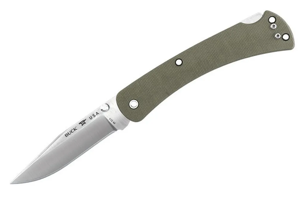 Buck 110 Slim Knife Select OD Green 0110ODS2 pocket knife