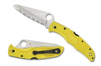 Spyderco Pacific Salt 2 Yellow FRN Serrated (C91SYL2)