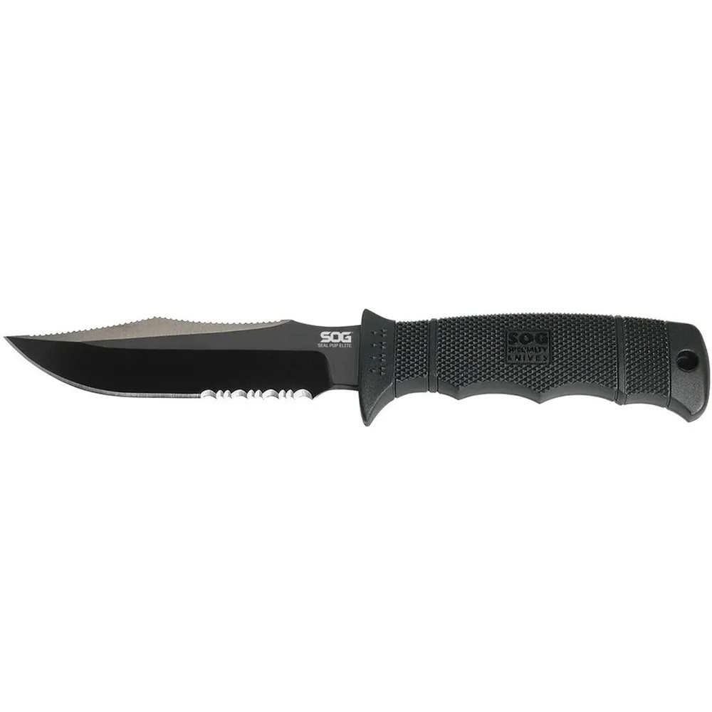 SOG Seal Pup Elite Black TiNi Serrated (E37T-K)