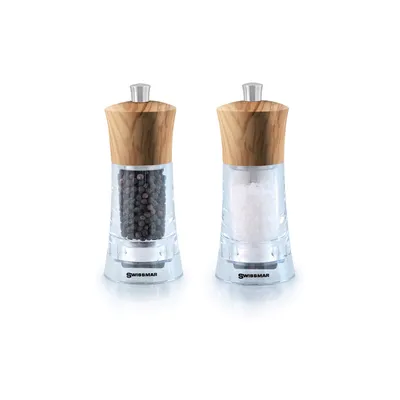 Swissmar Torre Salt and Pepper Mill Set Acrylic  With Olive Wood 6" (SM-1502OL)