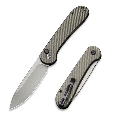 CIVIVI Button Lock Elementum Dark Green Micarta (C2103C)