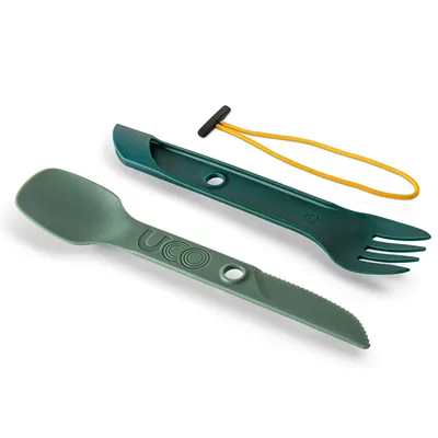 UCO Gear Switch Spork Utensil Set With Tether Green (F-SP-SWITCH-CAMPGREEN)