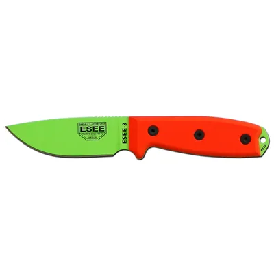 ESEE-3P Venom Green Blade Orange G10 with Black Sheath (ESEE-3PM-VG)