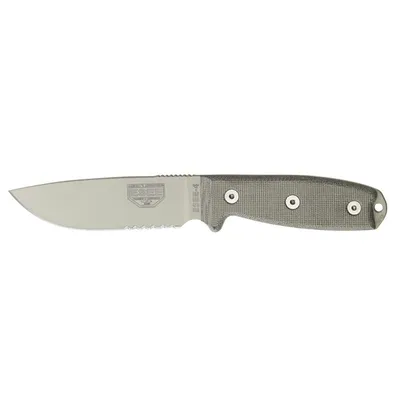 ESEE-4 Desert Tan Serrated Micarta with OD Sheath (ESEE-4S-DT)