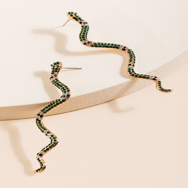 Sophia Emerald Snake Earrings