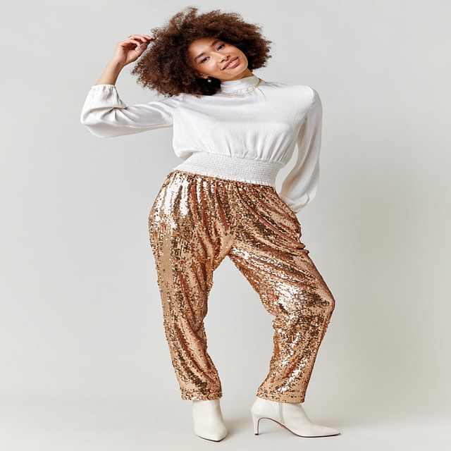 Jennifer High Rise Sequins Joggers