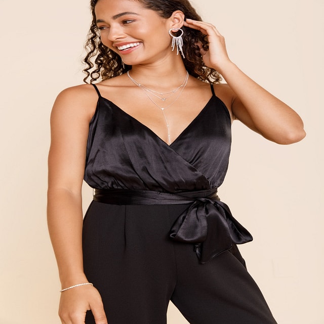 Sleek Satin Jumpsuit - Culotte Jumpsuit - Cowl Neck Jumpsuit - Lulus