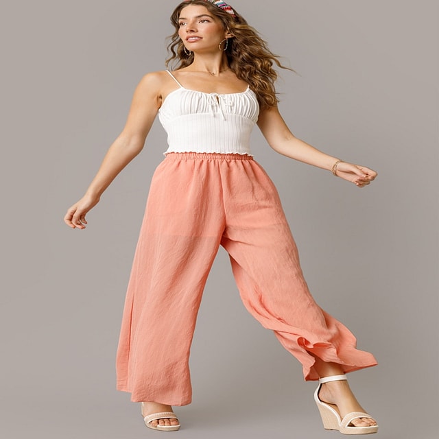 Style & Co Plus Gauze Wide-Leg Pull-On Pants, Created for Macy's