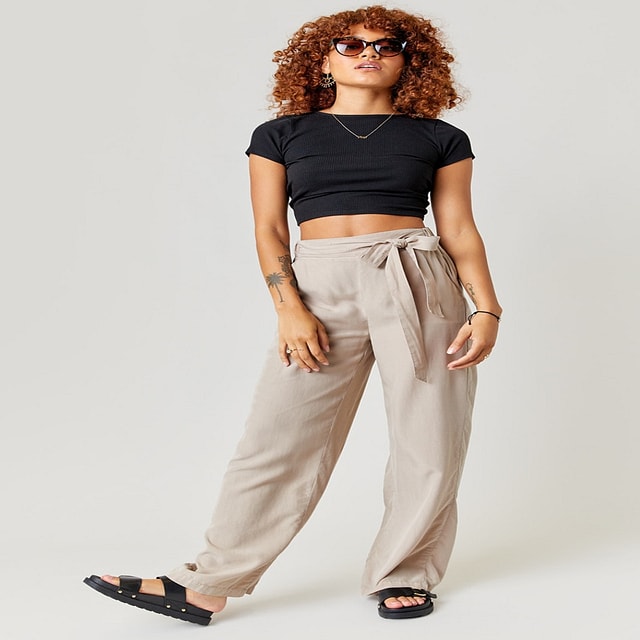 Wide leg fluid pants - Women