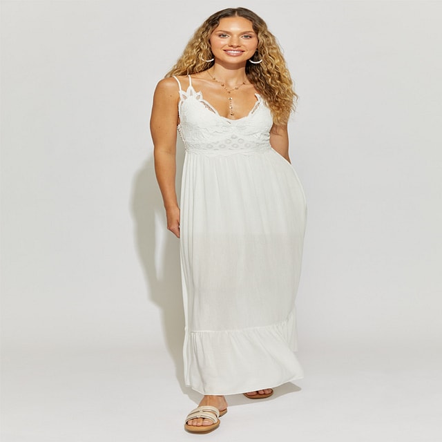 Francesca's Heather Bralette White Maxi Dress