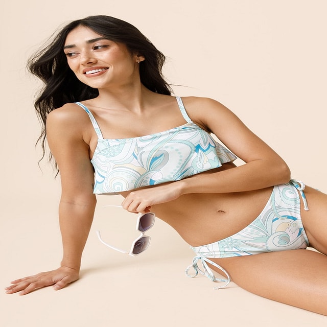 Francesca's Kitt Geo Swirl Print Bikini Bottom