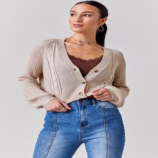 Henley Snap Button Crop Top – Rose & Remington