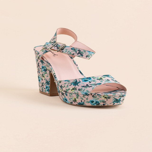 Floral Print T-Bar Wedge Sandals | Nasty Gal