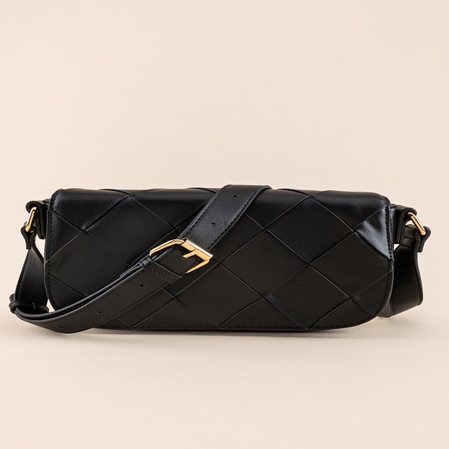 Stefani Woven Flap Crossbody Bag