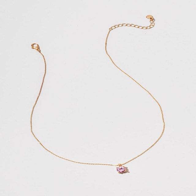 Cosmopolitan Pink Glass Pendant Necklace