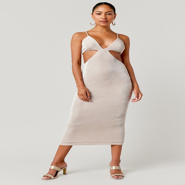 Set The Curve Mesh Cutout Dress