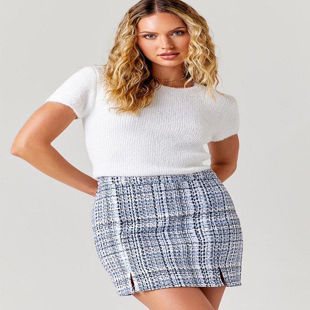 Rosie Pearl On Tweed Mini Skirt