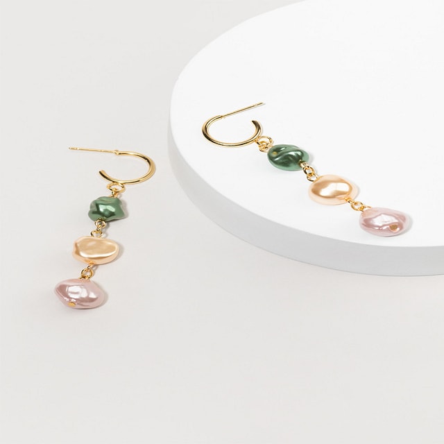 Ember Colored Pearl Drop Earrings