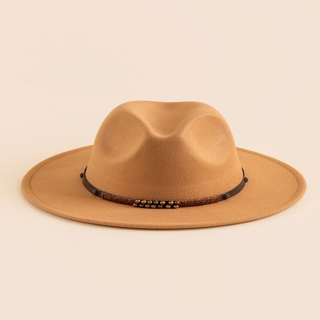 Laurin Brass Threaded Western Band Panama Hat