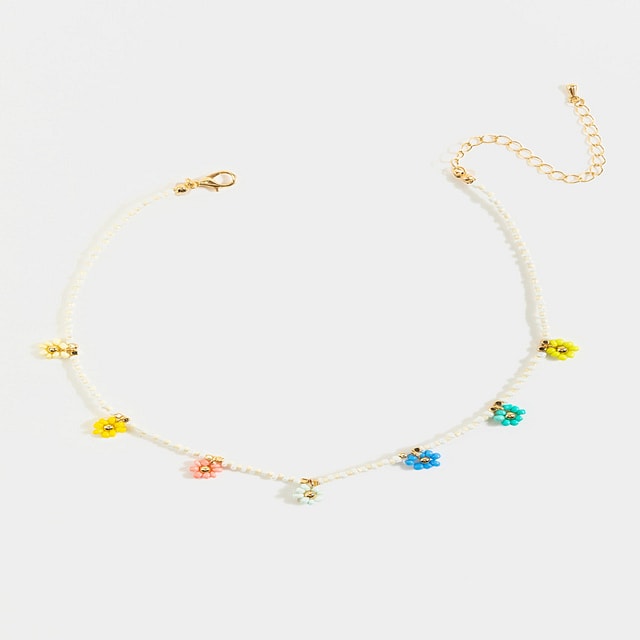 Gold Layered Beaded Flower Necklace - Lovisa