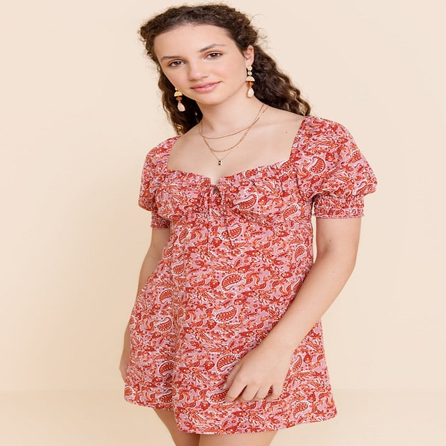 Ashten Floral Bustier Mini Swing Dress