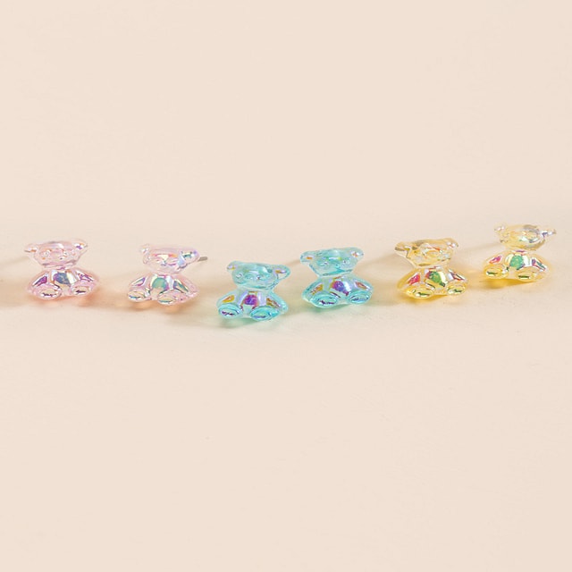 Patsie Iridescent Gummy Bear Earring Set
