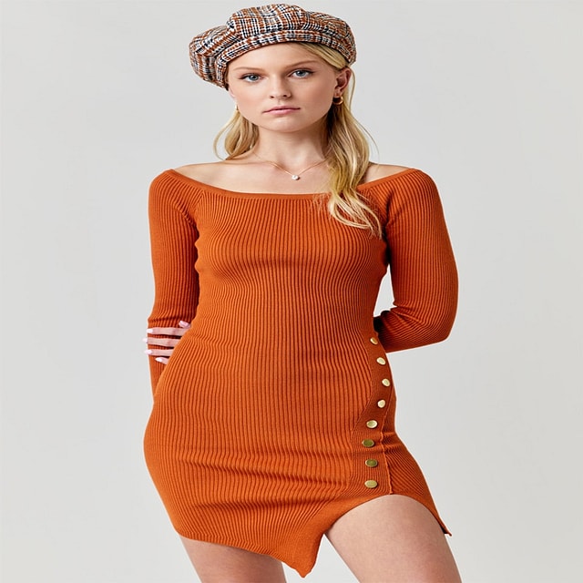 Rib Mini Sweater Dress