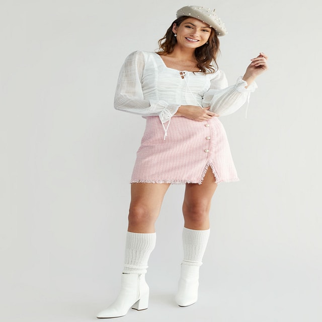 Windsor Cute As Can Be Wrap V-Waist Mini Skirt